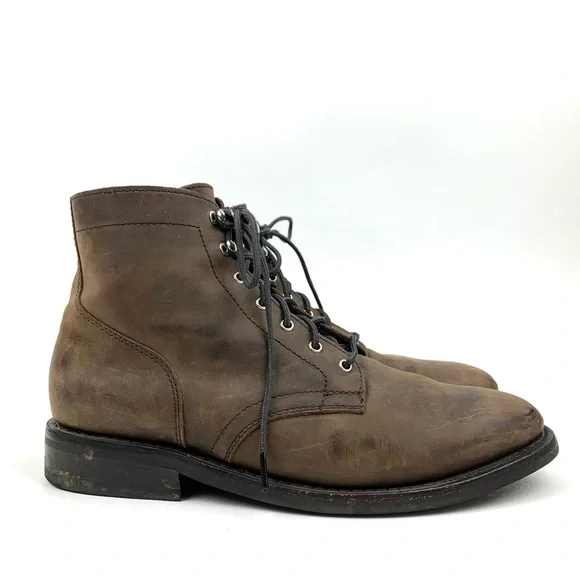 Thursday Boots President Lace Up Brown Nubuck Leather Plain Toe Combat Size 11 - Picture 10 of 10